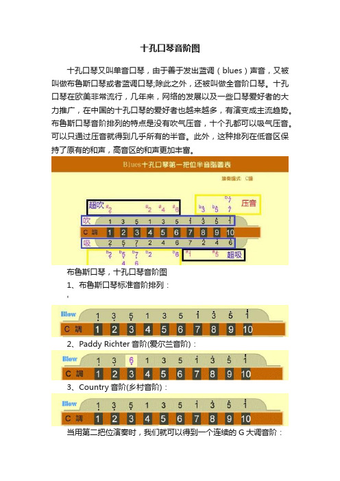 十孔口琴音阶图