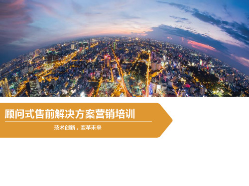 顾问式售前解决方案营销培训