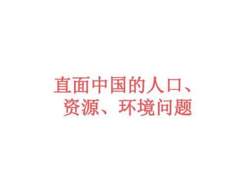 (2019版)九年级历史直面中国的人口资源环境问题