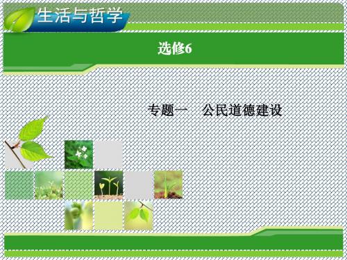 2014届高三政治总复习一轮课件专题1公民道德建设(新人教选修6)