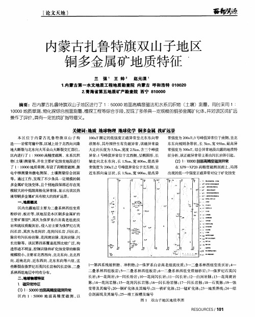 内蒙古扎鲁特旗双山子地区铜多金属矿地质特征