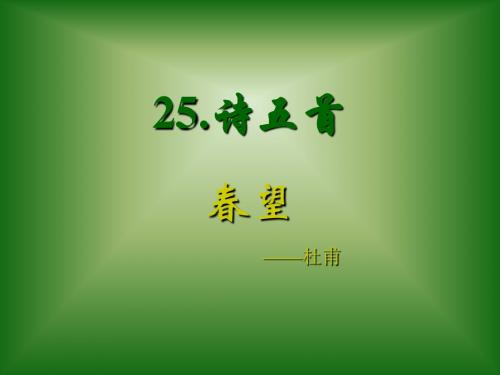 25诗五首