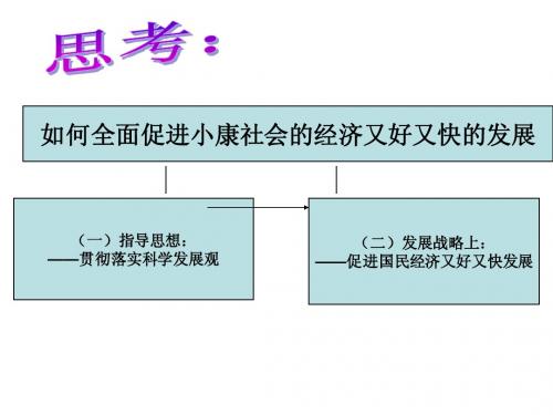 高一政治必修一10.2《又好又快、科学发展》