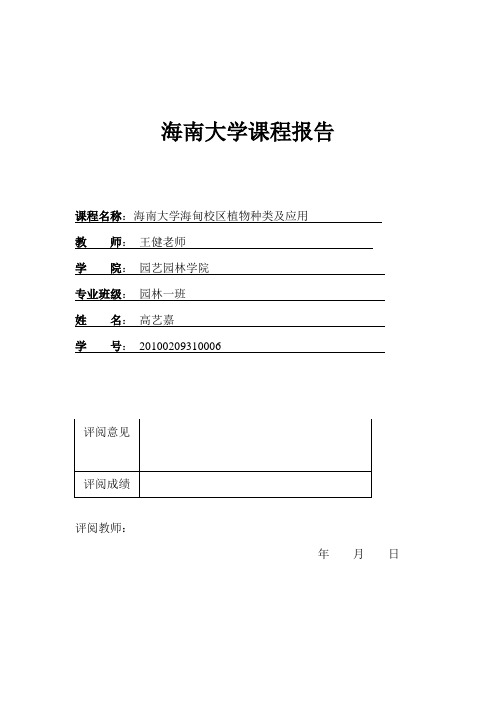 海南大学海甸校区植物种类及应用2