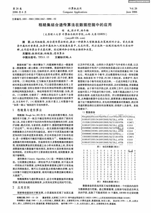 粗糙集结合遗传算法在数据挖掘中的应用
