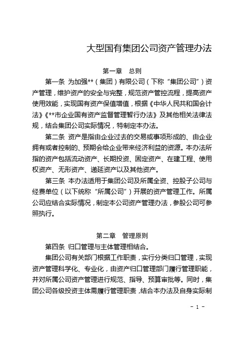 大型国有集团公司资产管理办法