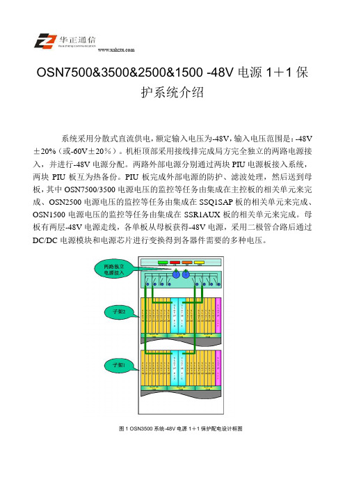 OSN7500&3500&2500&1500 -48V电源1+1保护系统介绍
