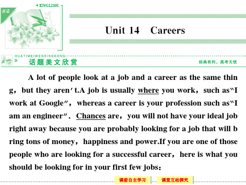 北师大版高中英语必修五Unit 14《Careers》(Lesson 1)ppt课件1