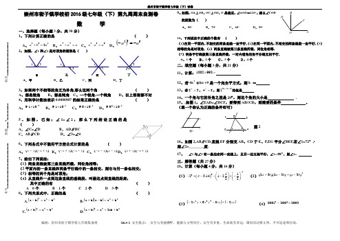 新北师大版数学七年级下第9周测试卷