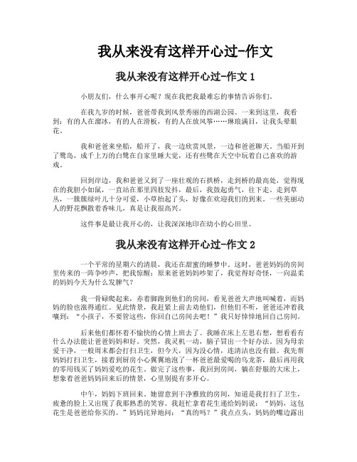 我从来没有这样开心过-作文