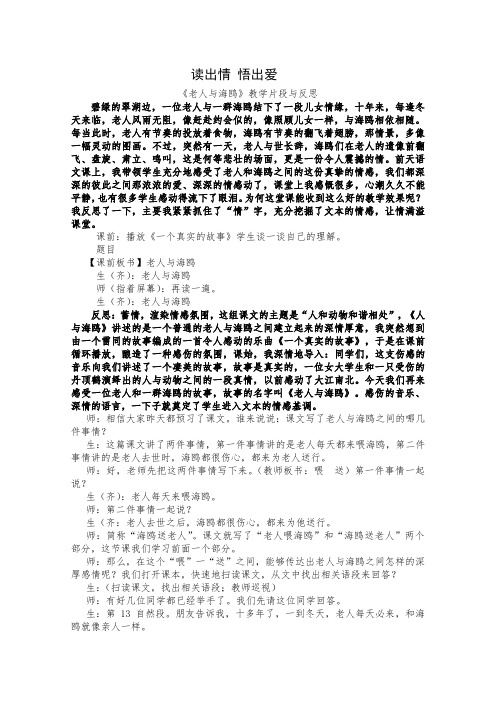 《老人与海鸥》教学片段与反思