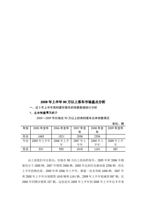 上半年90万以上客车市场盘点分析