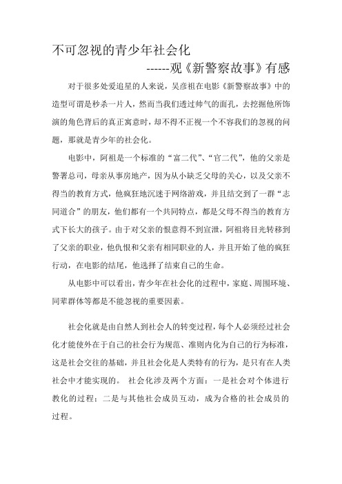青少年社会化------观《新警察故事》有感解读