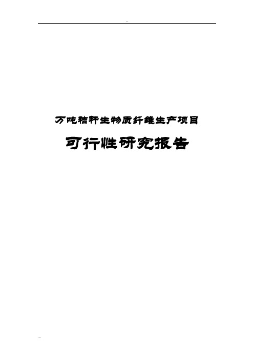 万吨秸秆生物质纤维生产项目可行性研究报告