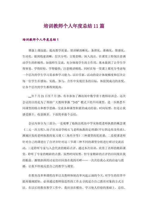 培训教师个人年度总结11篇