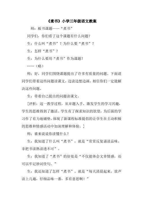 《煮书》小学三年级语文教案.doc