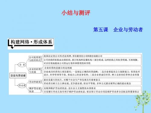 高中政治 第二单元 生产、劳动与经营 第五课 企业与劳
