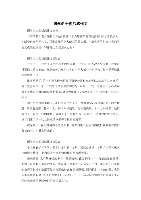 国学名士观后感作文