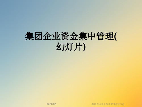 集团企业资金集中管理(幻灯片)