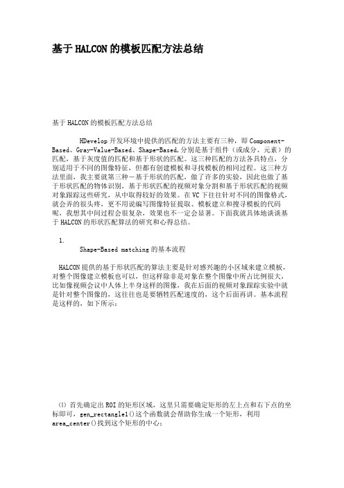 基于HALCON的模板匹配方法总结.