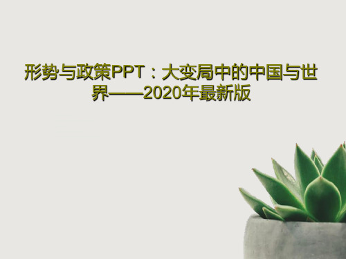 形势与政策PPT：大变局中的中国与世界——2020年最新版共54页