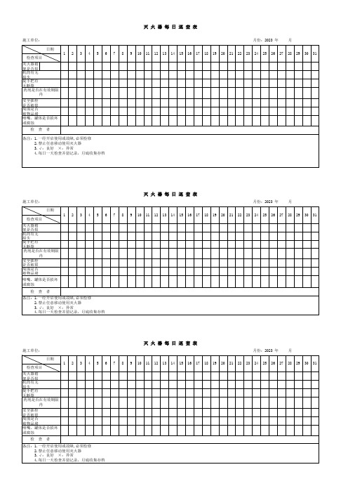 灭火器、消防栓定期检查表