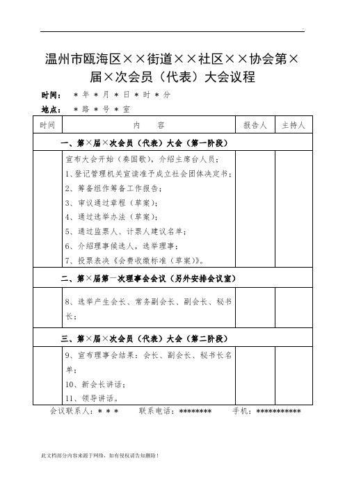 社团大会议程