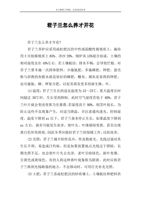 君子兰怎么养才开花