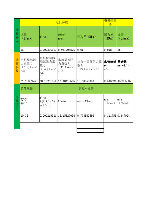 纯电机车冷却性能计算