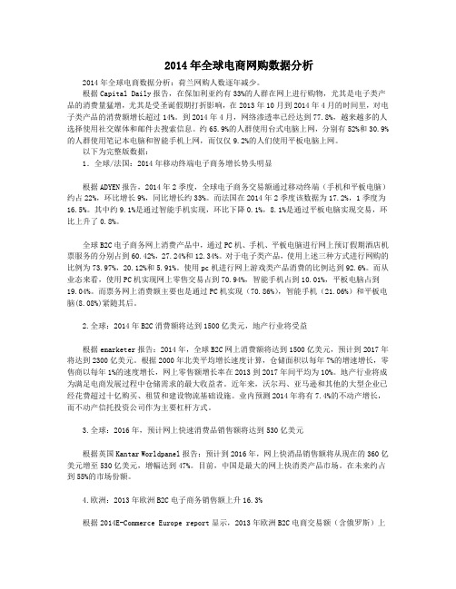 2014年全球电商网购数据分析