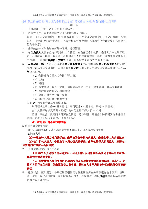 会计从业资格证《财经法规与会计职业道德》点要点总结—总论12P