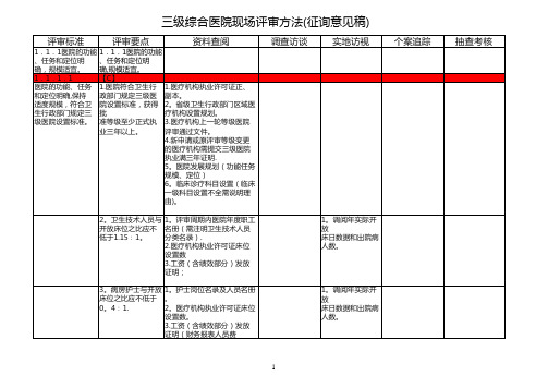 三级综合医院现场评审方法Word版1