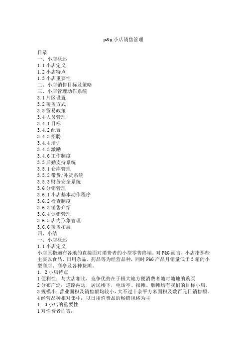 宝洁店铺销售管理(DOC36页)