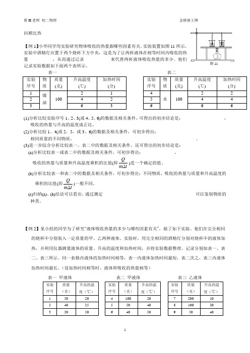 浦东金桥初中补习班新王牌秋季班物理讲义热机