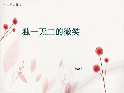 初二写人作文《独一无二的微笑》800字(总11页PPT)