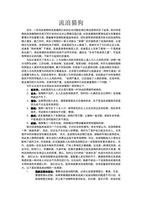 流浪猫狗