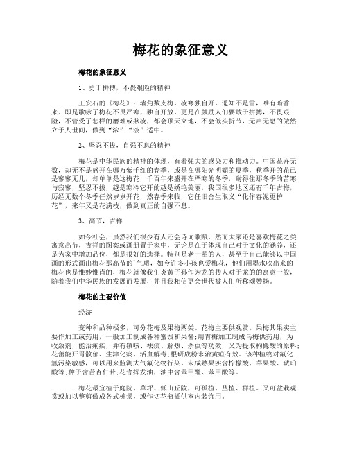 梅花的象征意义