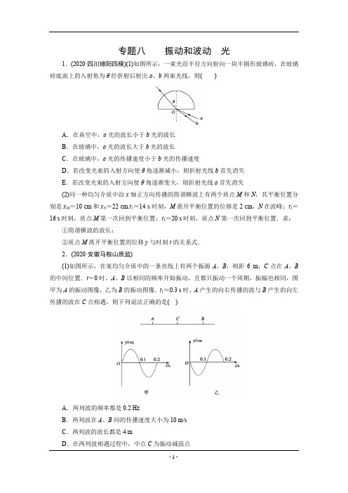 2021届高考物理二轮复习：专题8 振动和波动 光