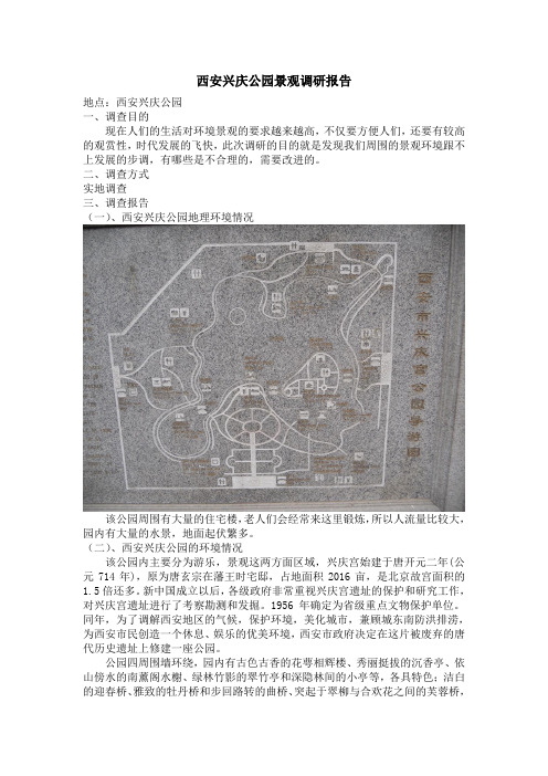 兴庆公园调研作业
