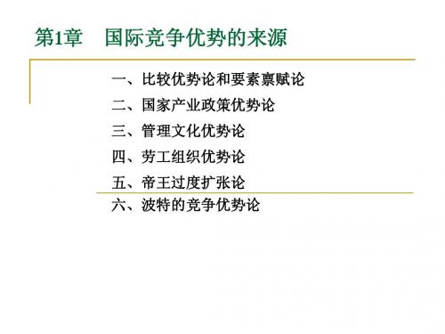 第1章国际竞争的优势来源