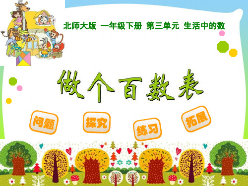 2021北师大版一年级数学下册优质课件：第三单元 做个百数表.ppt