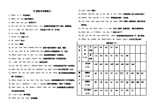 沪教,上海出版社牛津英语5B句型及音标