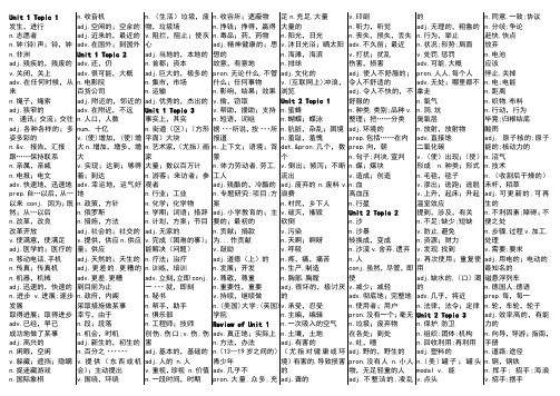 仁爱版九年级上册英语单词默写版