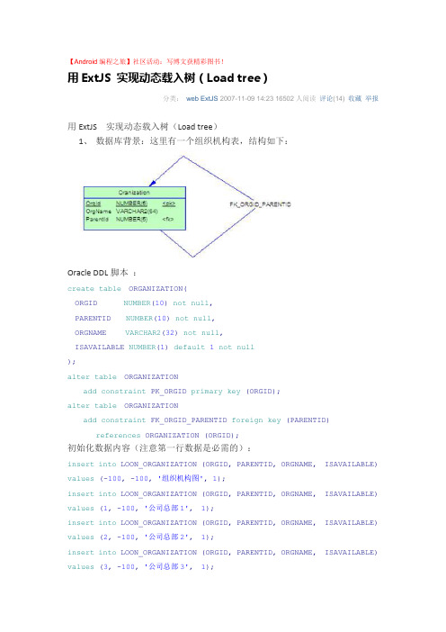 用ExtJS 实现动态载入树(Load tree)