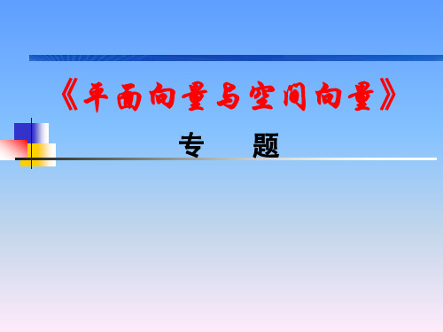 平面向量专题讲座(新编201911)