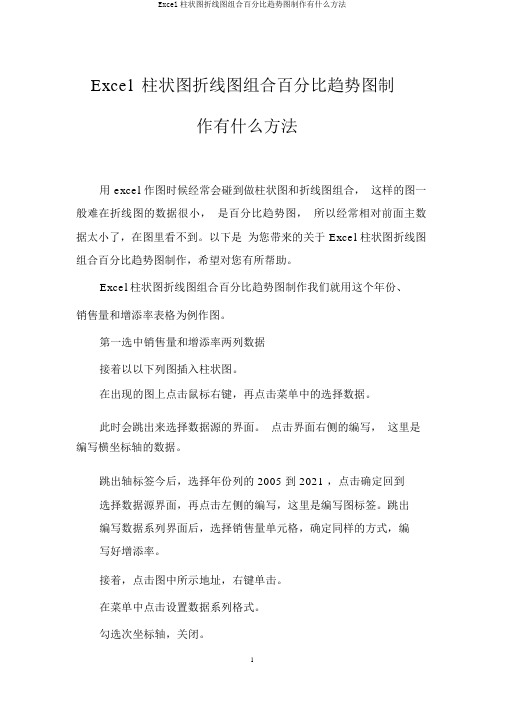 Excel柱状图折线图组合百分比趋势图制作有什么方法