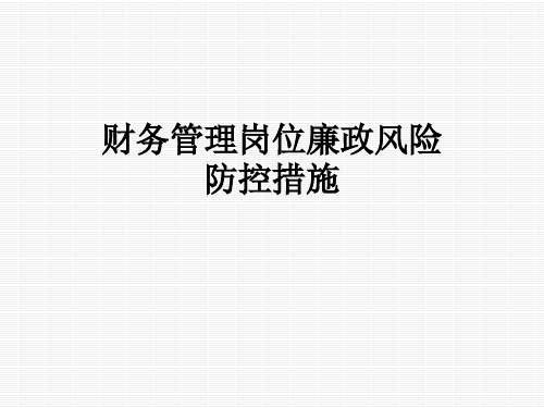 财务管理岗位廉政风险防控措施