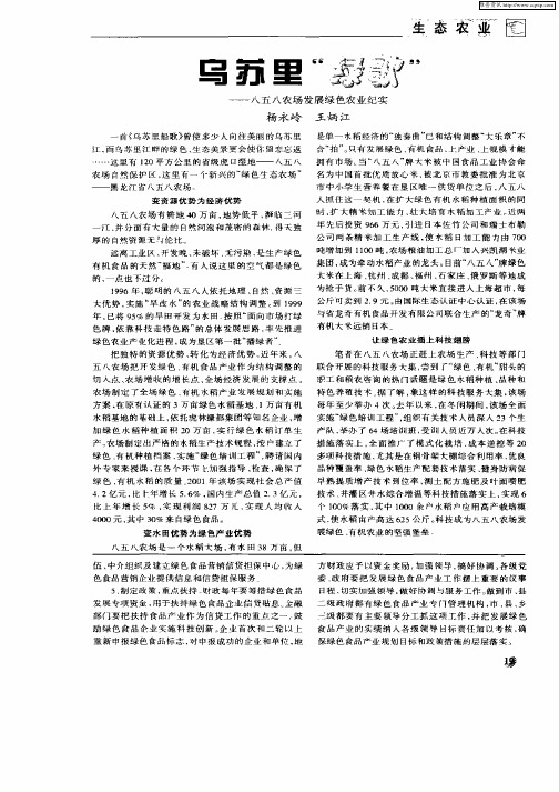 乌苏里“绿歌”——八五八农场发展绿色农业纪实