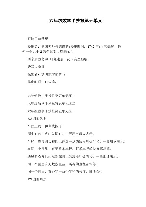 六年级数学手抄报第五单元
