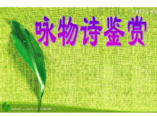 2020高考诗歌鉴赏(三)咏物诗